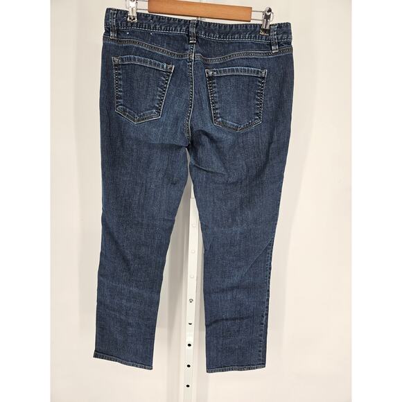 Ann Taylor LOFT Women's Blue Mid Rise Modern Straight Casual Jeans Size 34 - Picture 4 of 4